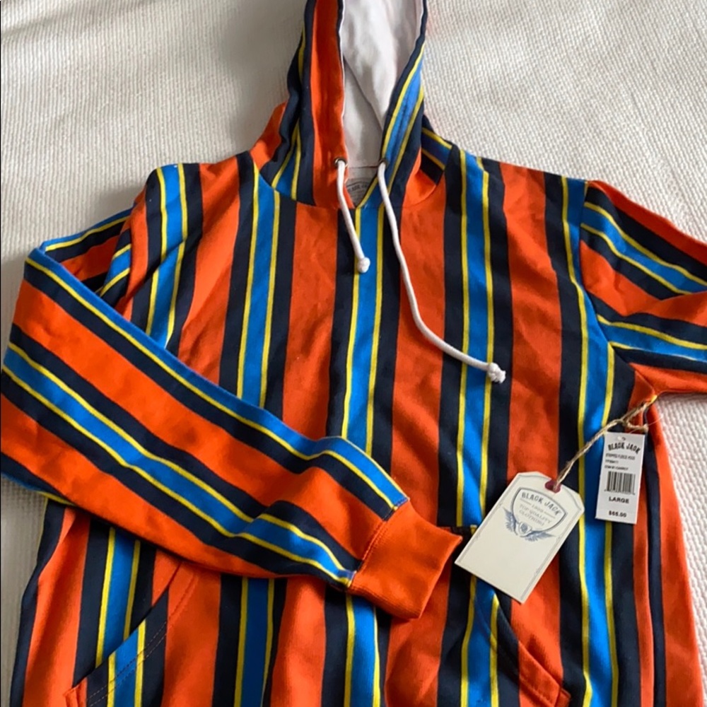 Black jack striped sweatshirt men’s size large